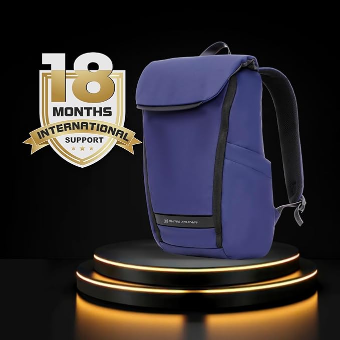 SWISS MILITARY GAZEBO Laptop Backpack   Black & Gold Collection Gazebo Laptop Backpack, PU Coated  LBP133
