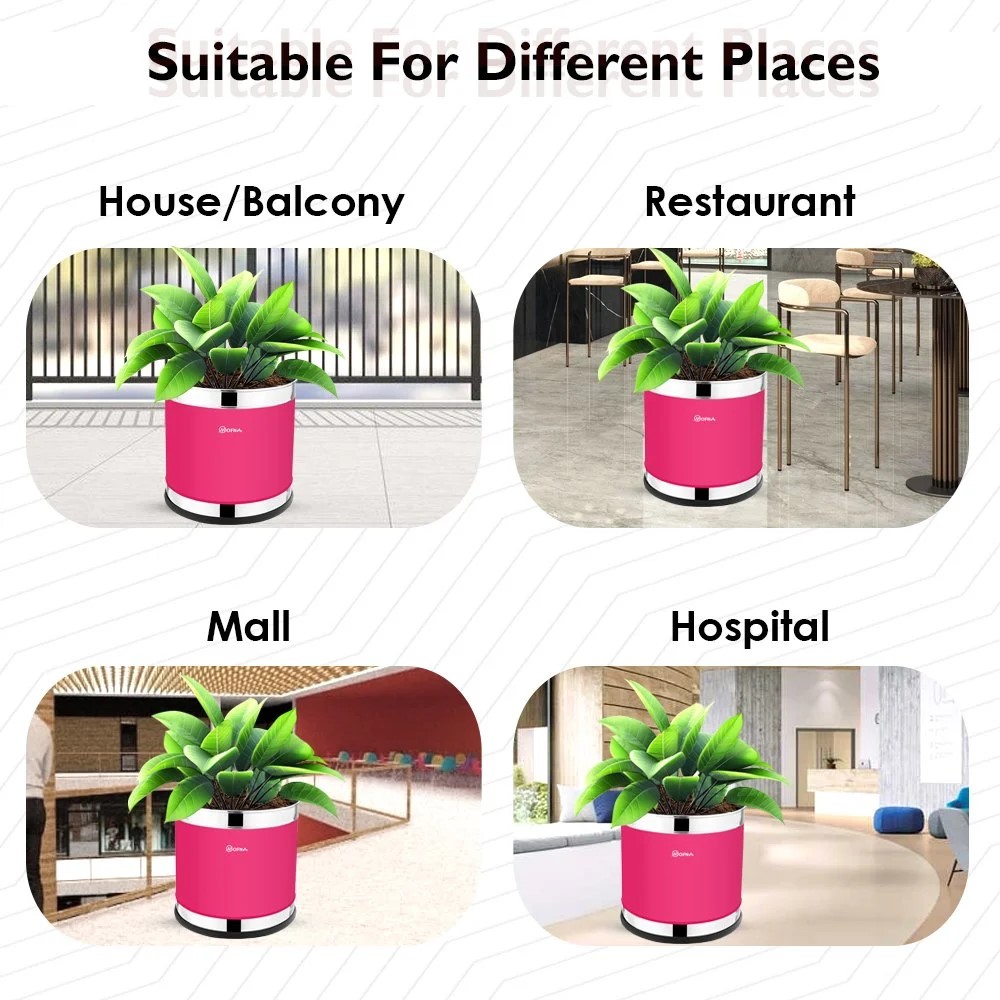 Mofna Stainless Steel Pink Planter (14x14)