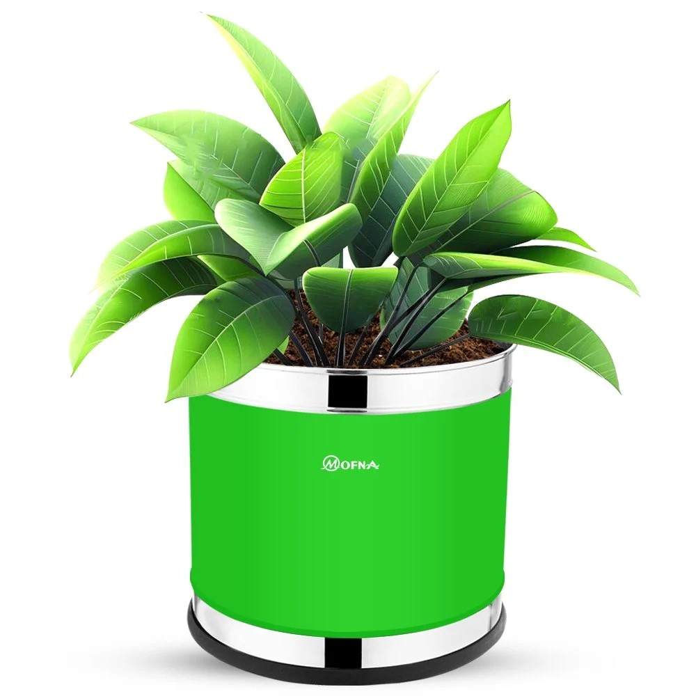 Mofna Stainless Steel Green Planter (16x16)