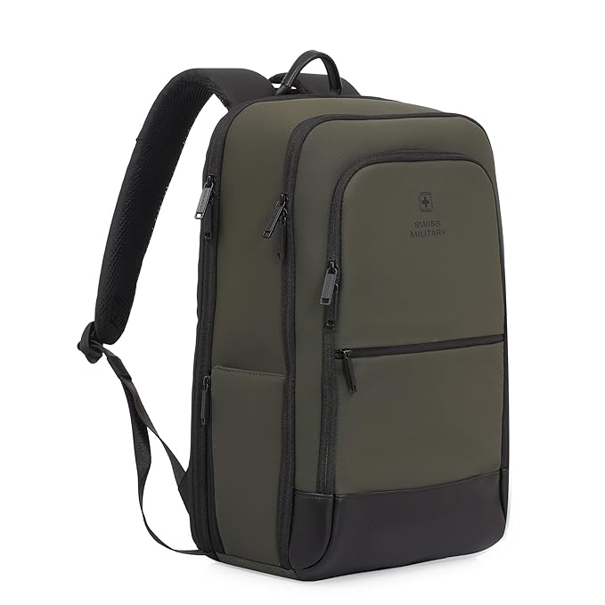 Swiss Military ONYX Black Gold Collection ONYX Sleek Water-Resistant Padded Laptop Backpack  LBP148