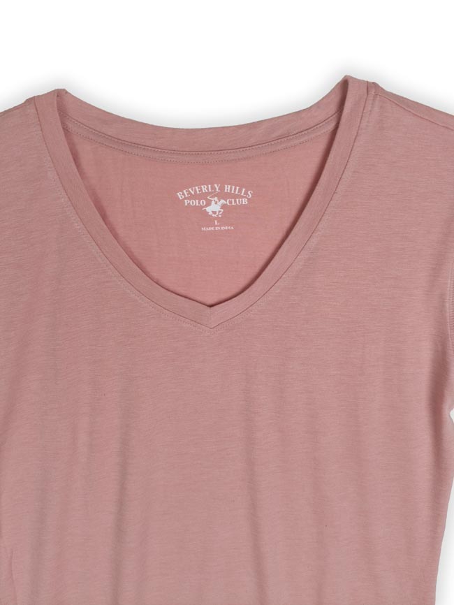 W13616 | BEVERLY HILLS POLO CLUB Ladies Roll Up Sleeve Stretch T-Shirt