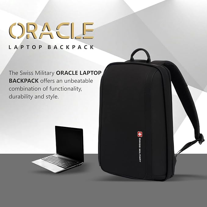Swiss Military ORACLE Black Gold Collection Oracle Water-Resistant PU Coated Polyester Padded LBP141