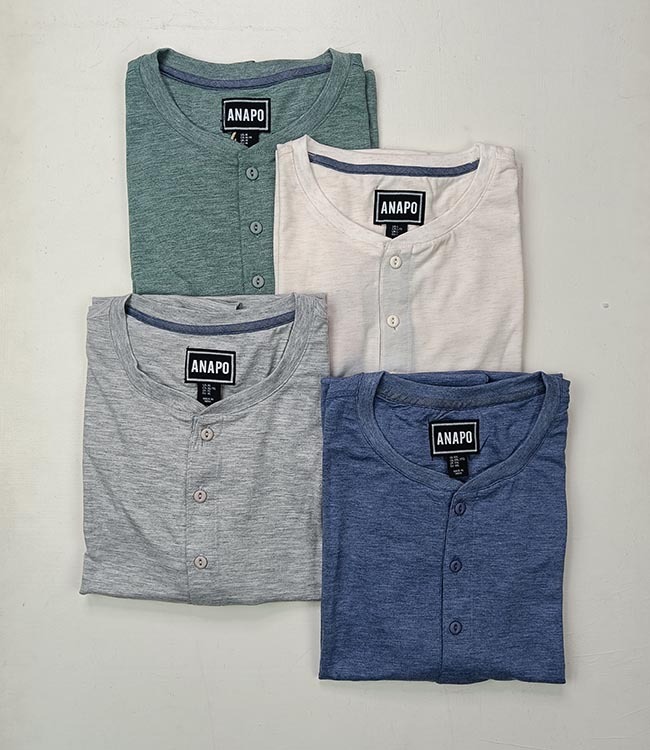 M10962 | ANAPO Mens Henley Neck Long Sleeve T-Shirts