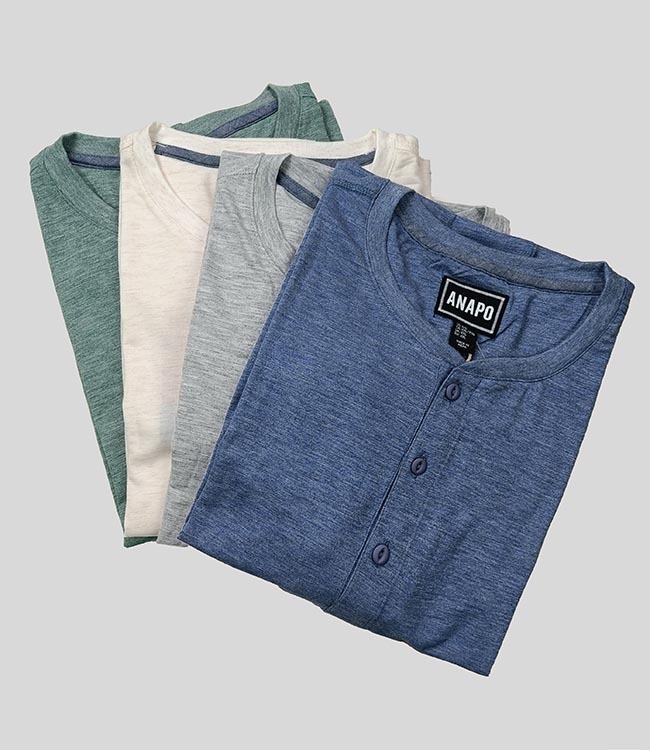M10962 | ANAPO Mens Henley Neck Long Sleeve T-Shirts