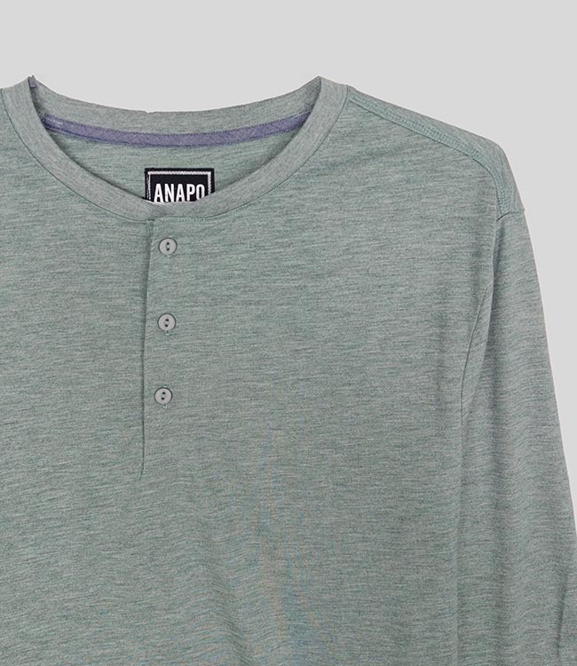 M10962 | ANAPO Mens Henley Neck Long Sleeve T-Shirts