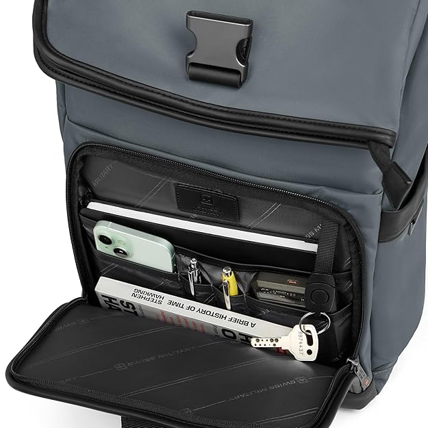 SWISS MILITARY PINNACLE Black Gold Collection FORTIS 19L Laptop compartment fits up to LBP156