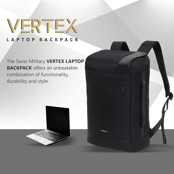 Swiss Military VERTEX Laptop Backpack for Men & Women Fits 15.6