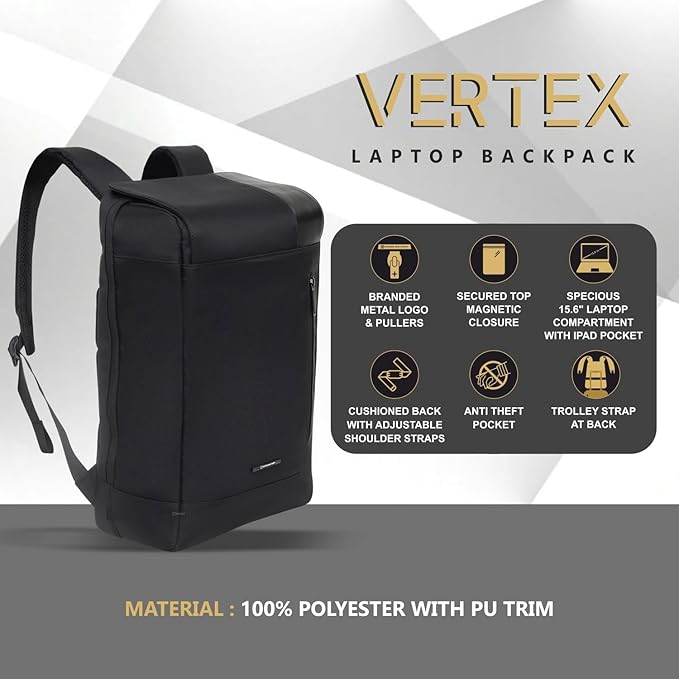 Swiss Military VERTEX Laptop Backpack for Men & Women Fits 15.6