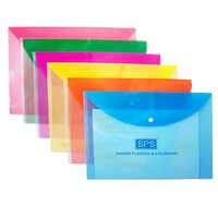 Sps F-c My Clear Button Bag - Virgin Polypropylene, 345x242mm, Transparent With Colored Trim | Water-resistant, Reusable, Lightweight, Tear-resistant, Press Button Snap Closure