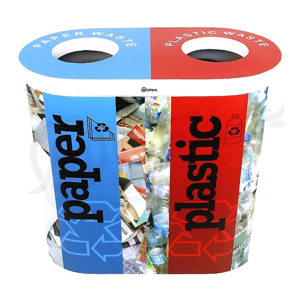 Mofna FRP Duo Airport Dustbin, Recycle Bin, 120 Liter