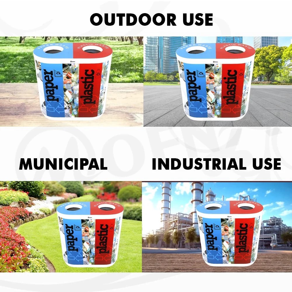Mofna FRP Duo Airport Dustbin, Recycle Bin, 120 Liter