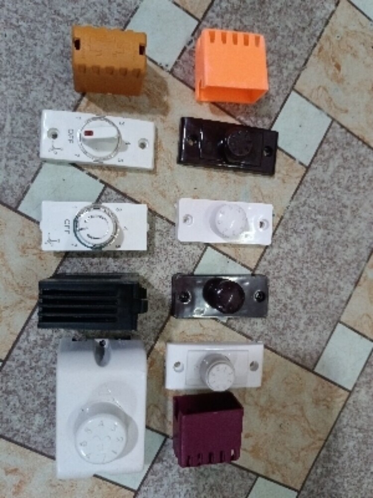 Ceiling Fan Regulator - Abs Material , Air Cooling Fan - White & Brown Colors, Electric Powered , Non Remote Operated
