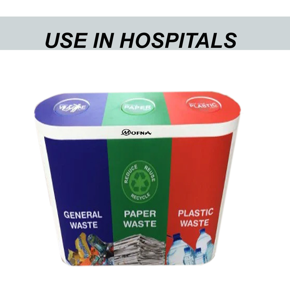 FRP Trio Airport Dustbin, 180 Liter