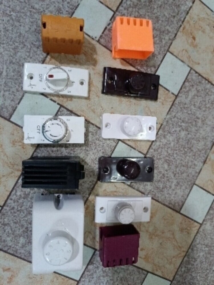 Ceiling Fan Regulator - Abs Material , Air Cooling Fan - White & Brown Colors, Electric Powered , Non Remote Operated