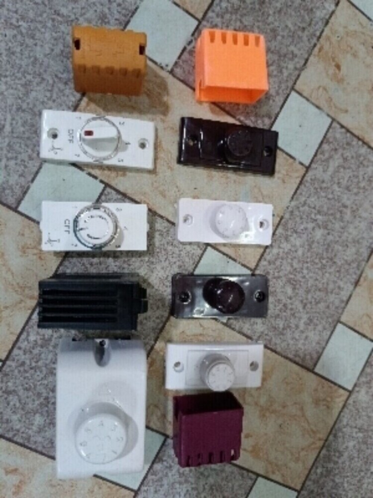 Ceiling Fan Regulator - Abs Material , Air Cooling Fan - White & Brown Colors, Electric Powered , Non Remote Operated