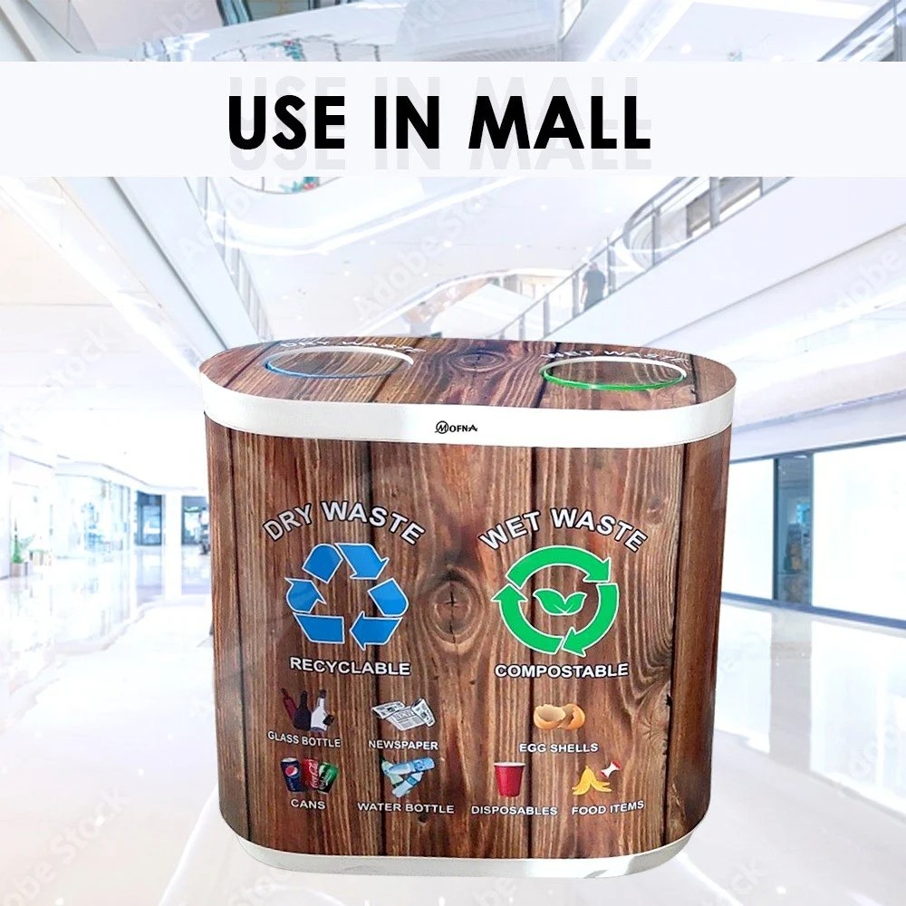Mofna FRP Duo Swing Airport Dustbin, 120 Liter