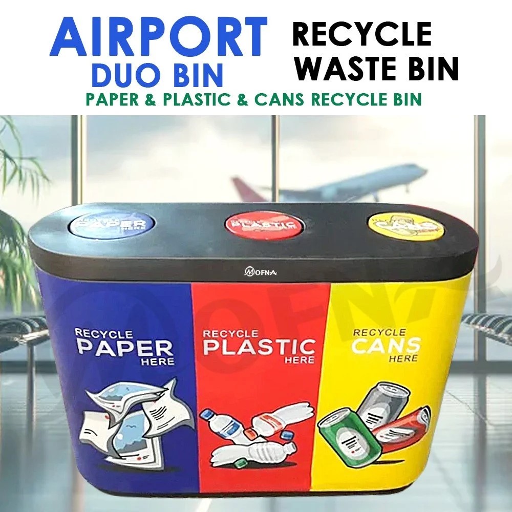 Mofna Trio Swing Airport Dustbin, Recycle bin, 180 Liter