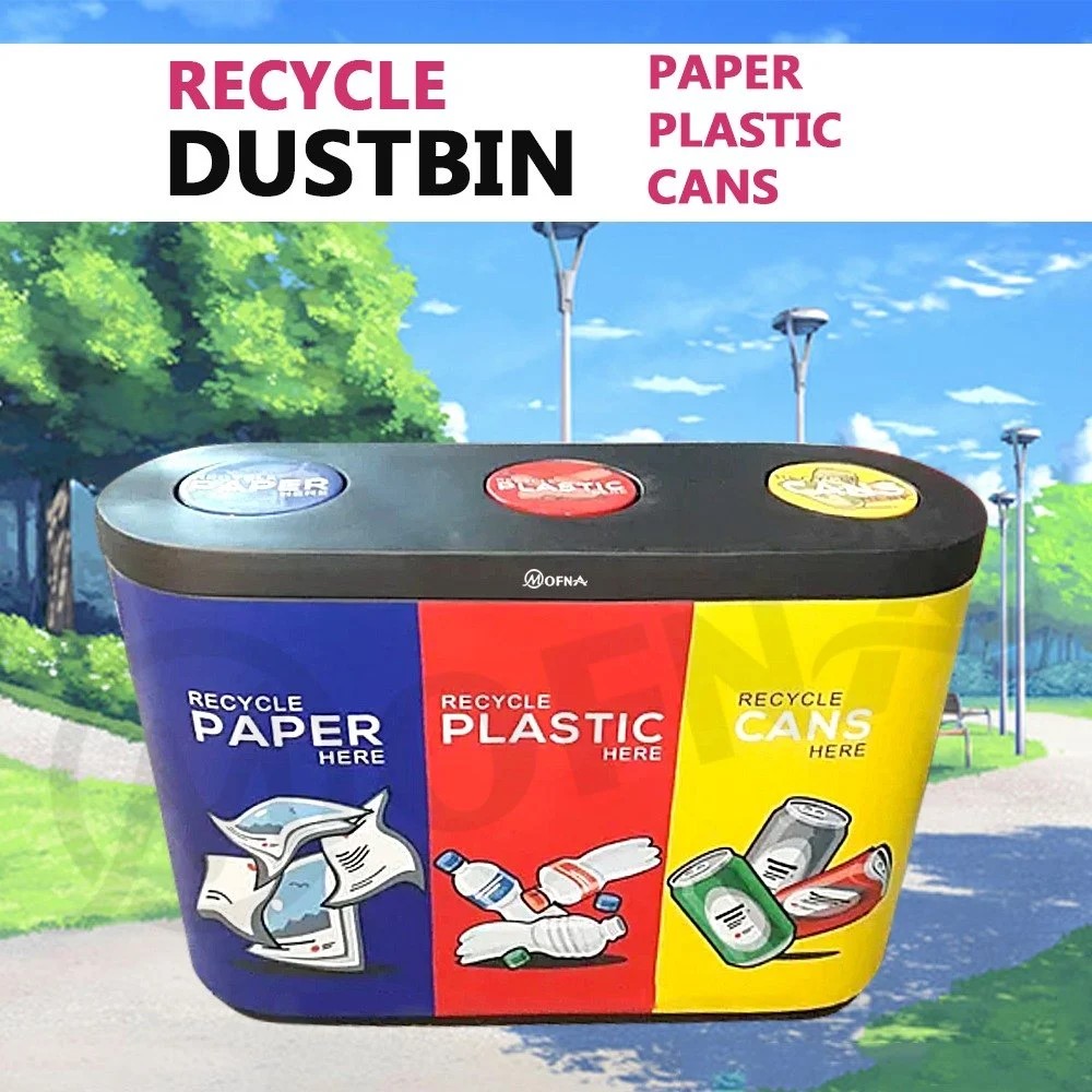 Mofna Trio Swing Airport Dustbin, Recycle bin, 180 Liter