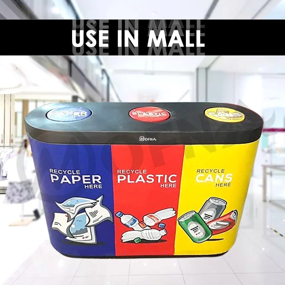 Mofna Trio Swing Airport Dustbin, Recycle bin, 180 Liter
