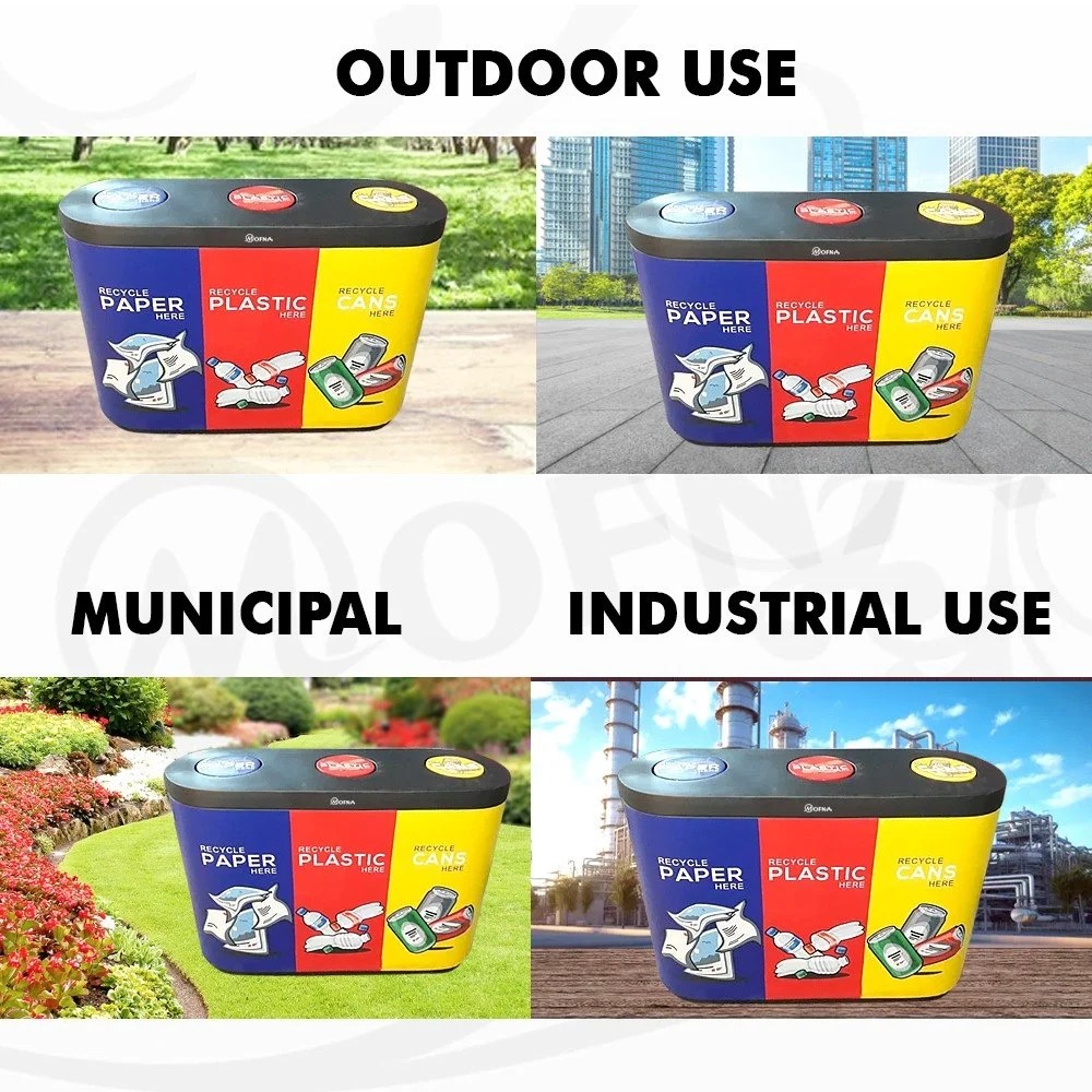 Mofna Trio Swing Airport Dustbin, Recycle bin, 180 Liter