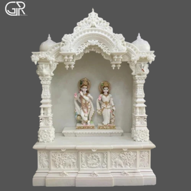 White Marble Pooja Mandir, (Ht-5.5ft)