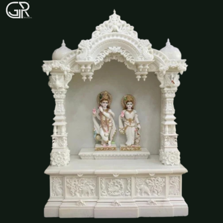 White Marble Pooja Mandir, (Ht-5.5ft)