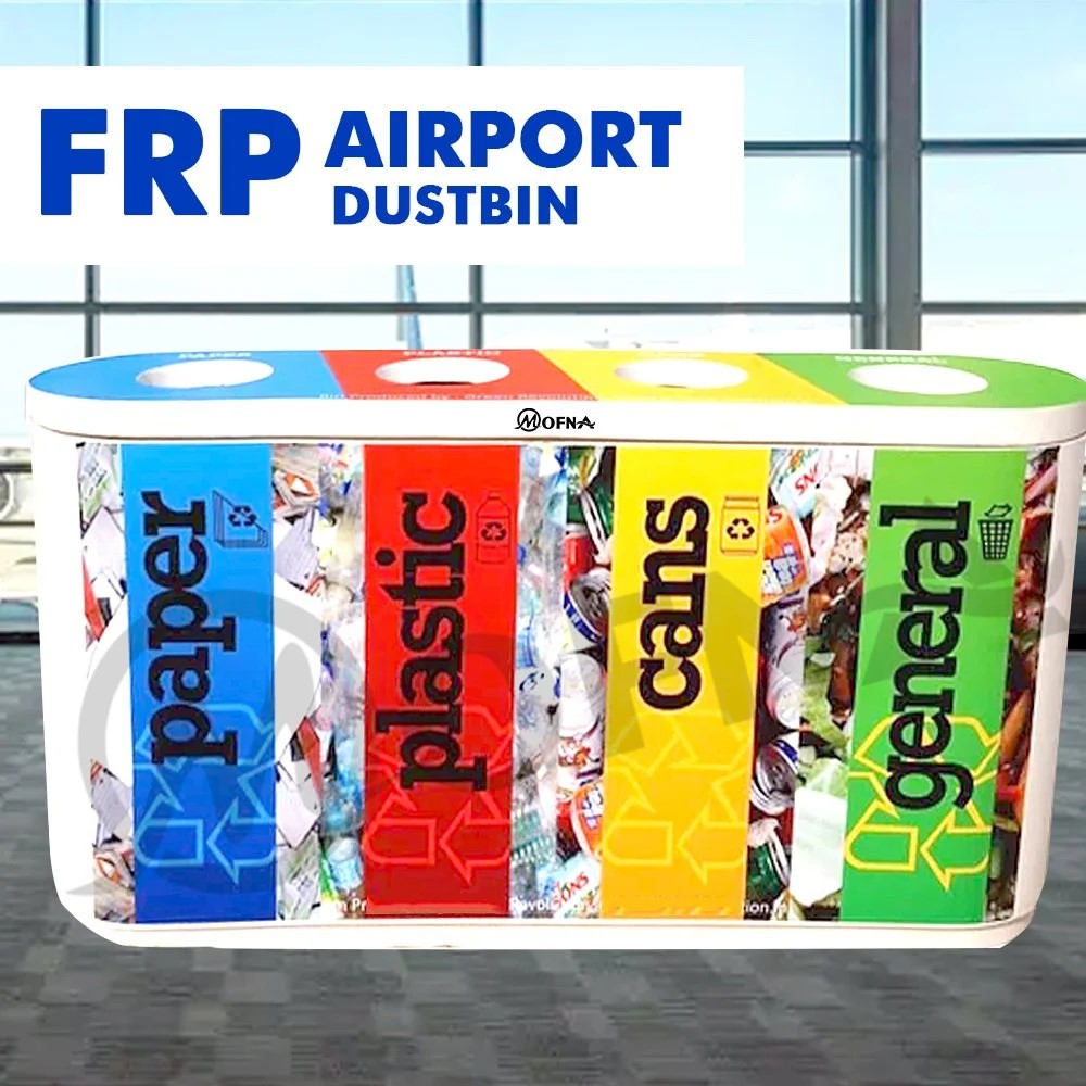 Mofna FRP Four In One Swing Dustbin, recycle bin, 240 Liter
