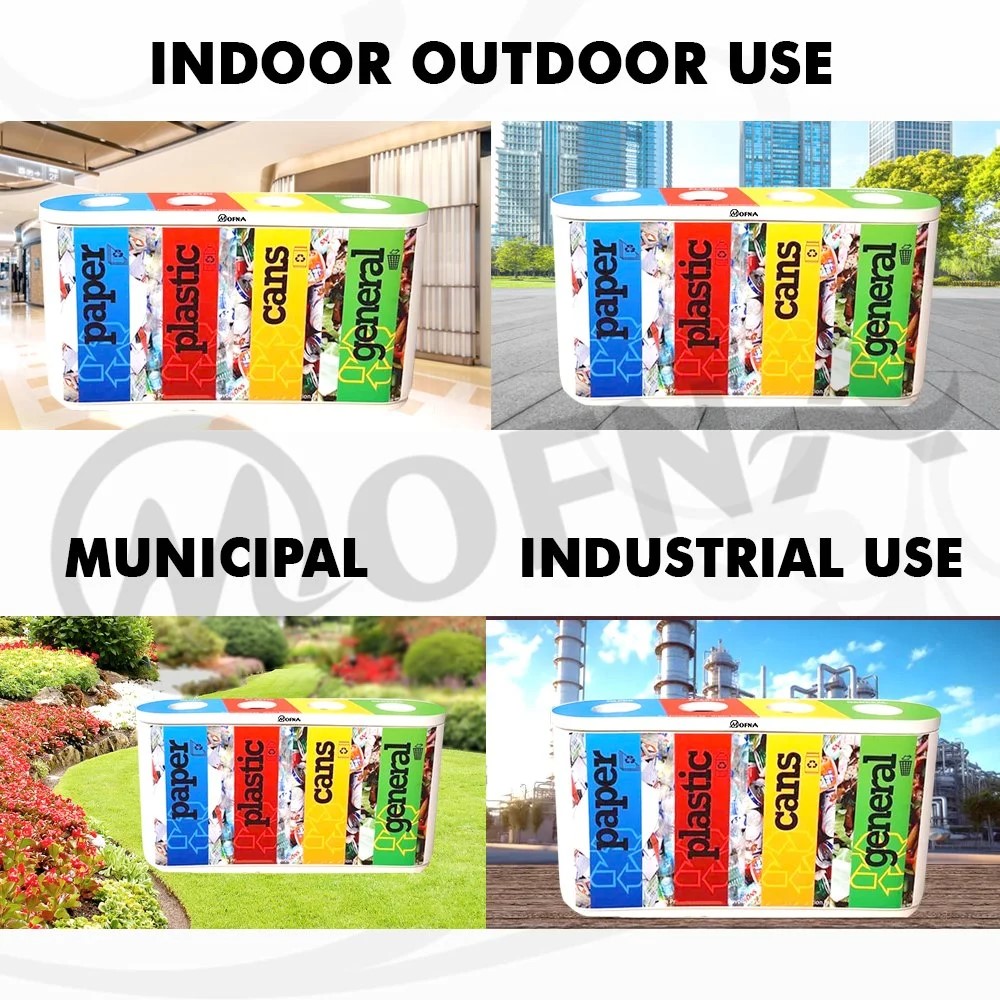 Mofna FRP Four In One Swing Dustbin, recycle bin, 240 Liter