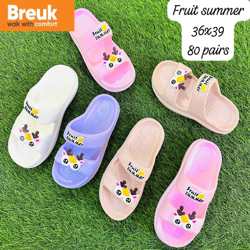 Eva Ladies Slipper Summer Fruit 36X39 - Color: Multi