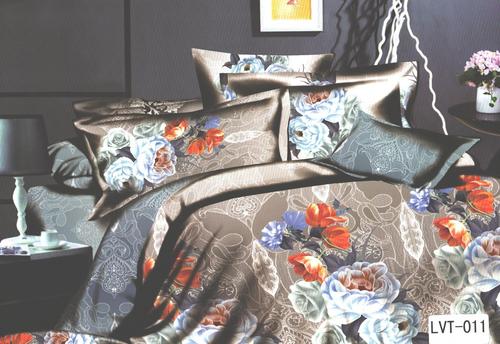 गहरे ग्रे रंग की फूलों की प्रिंटेड बेडशीट