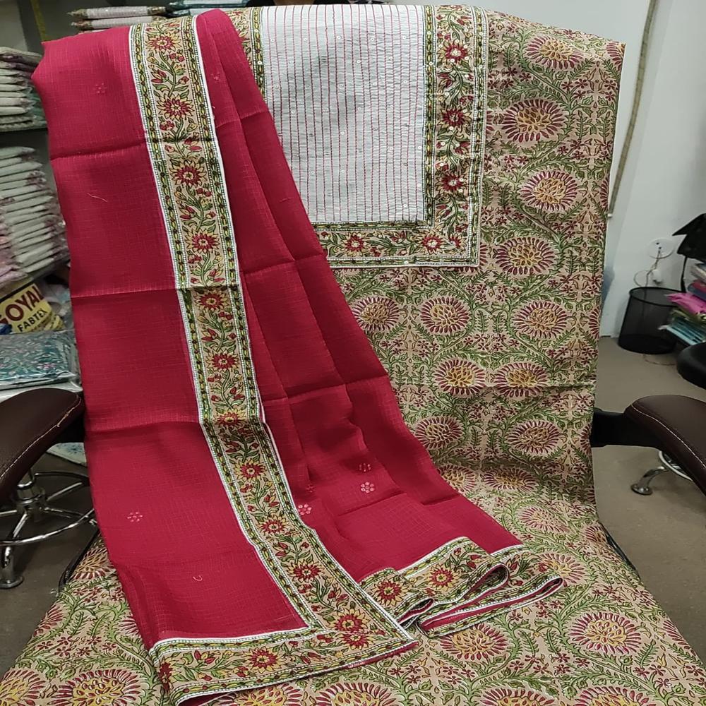 Cotton Silk with Pure Kota Doriya Dupatta with Block Printed Cotton 60*60 Bottom