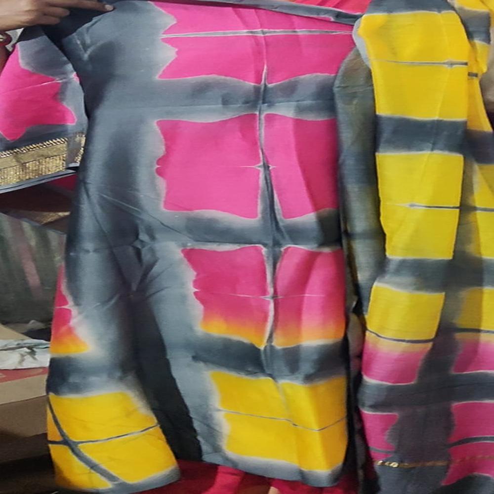 Pure Chanderi with Dupatta with Plain Dyed Pure Cotton 60*60 Bottom