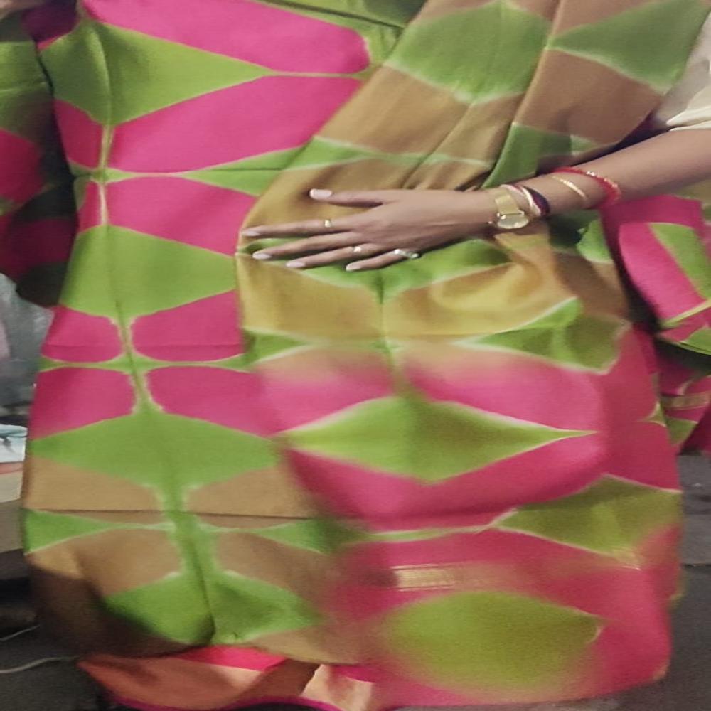 Pure Chanderi with Dupatta with Plain Dyed Pure Cotton 60*60 Bottom