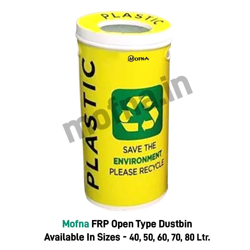 Mofna Frp Round Yellow Dustbin 60 Liter - Application: Indoor And Outdoor