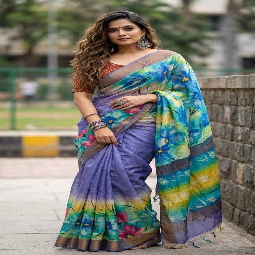 Tussar Saree( Hand Painting Zari kosa silk saree)