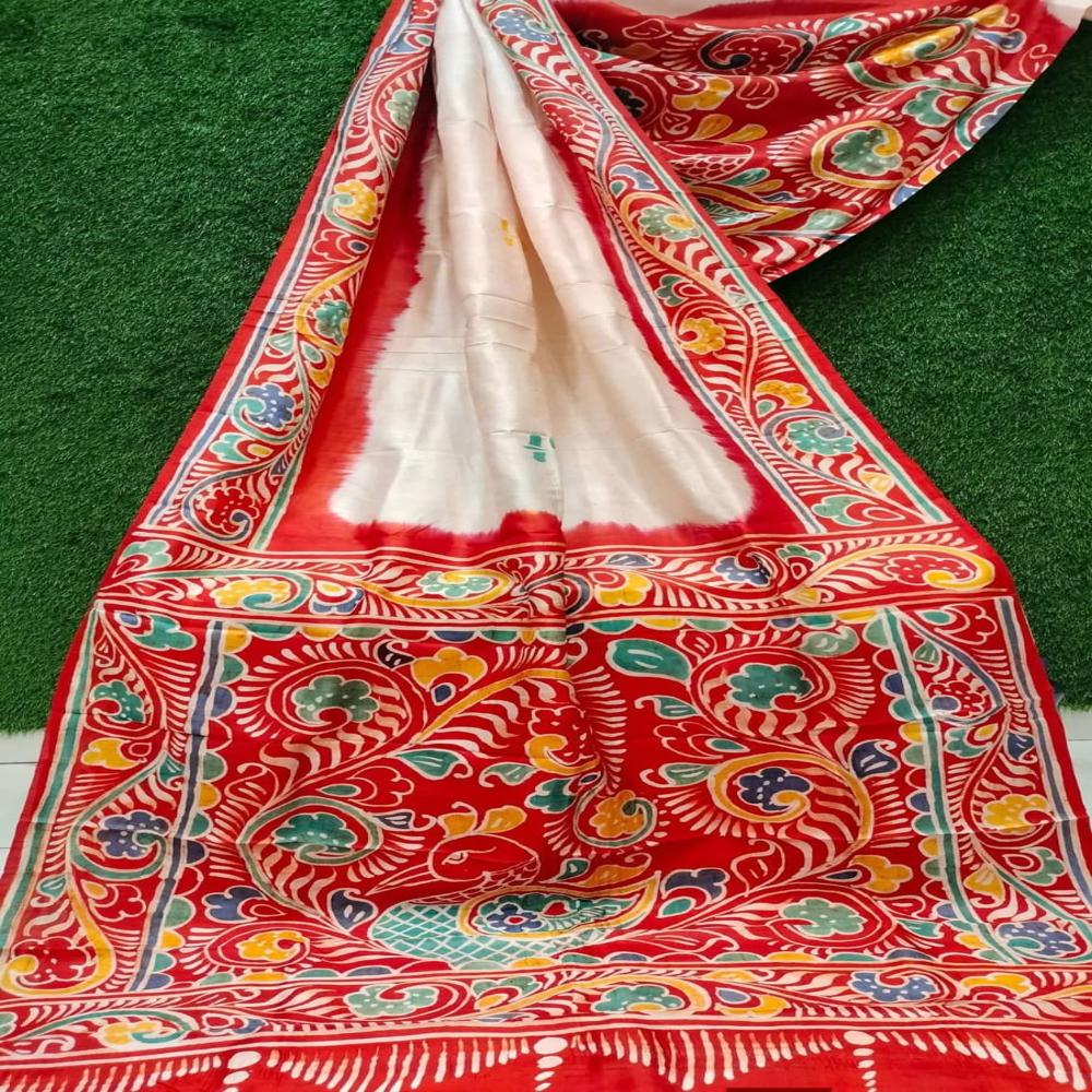 Pure silk Hand Batik Saree