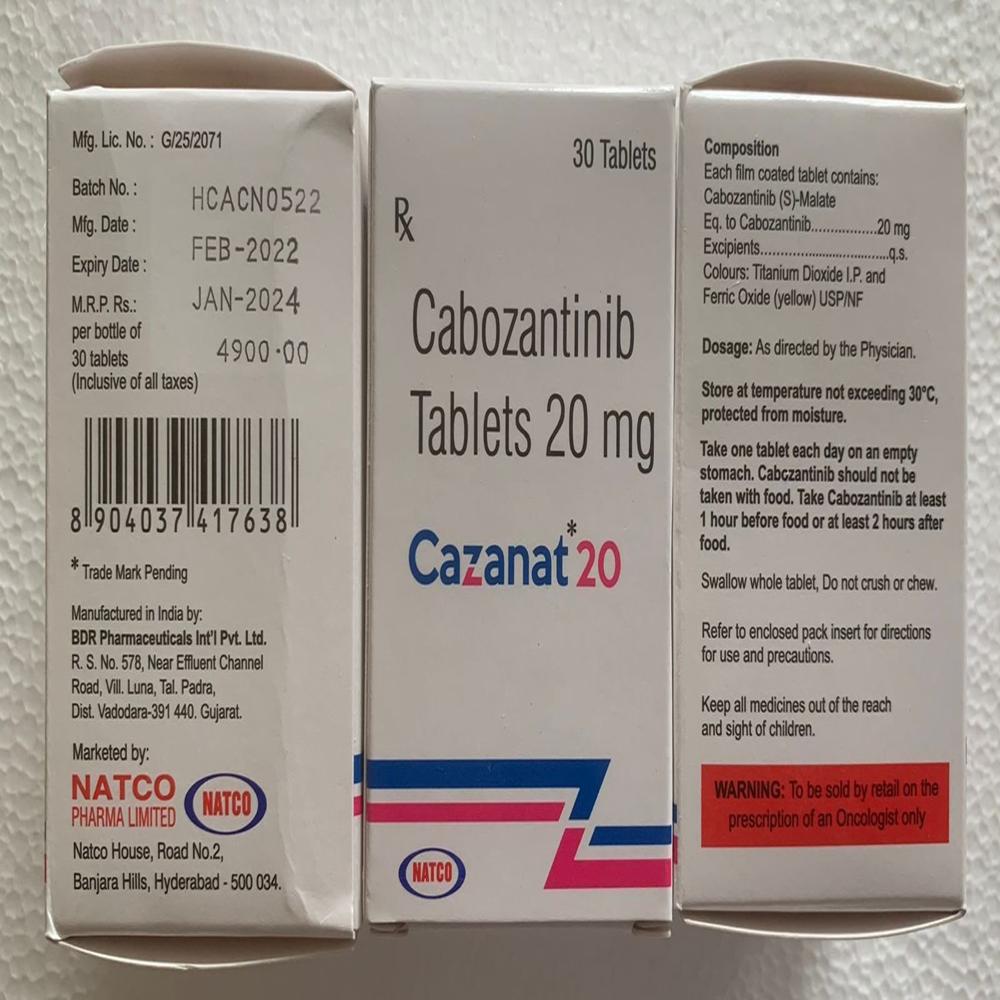 Cazanat 20 Cabozantinib Tablets - Shelf Life: 24 Hours