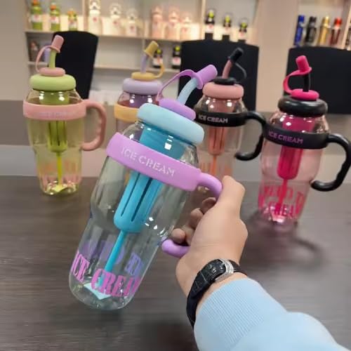 1300ml Insulated Transparent Gym Tumbler Water Bottle