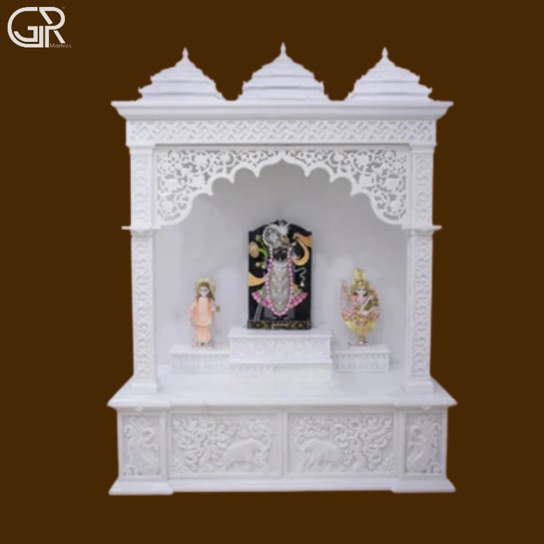 White Makrana Marble Mandir, (Ht-6.5ft)