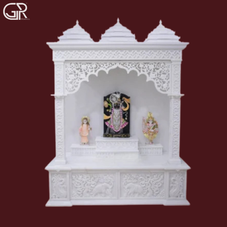White Makrana Marble Mandir, (Ht-6.5ft)