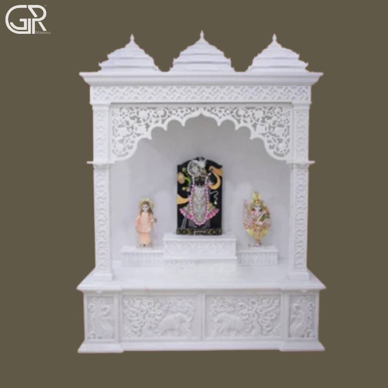 White Makrana Marble Mandir, (Ht-6.5ft)