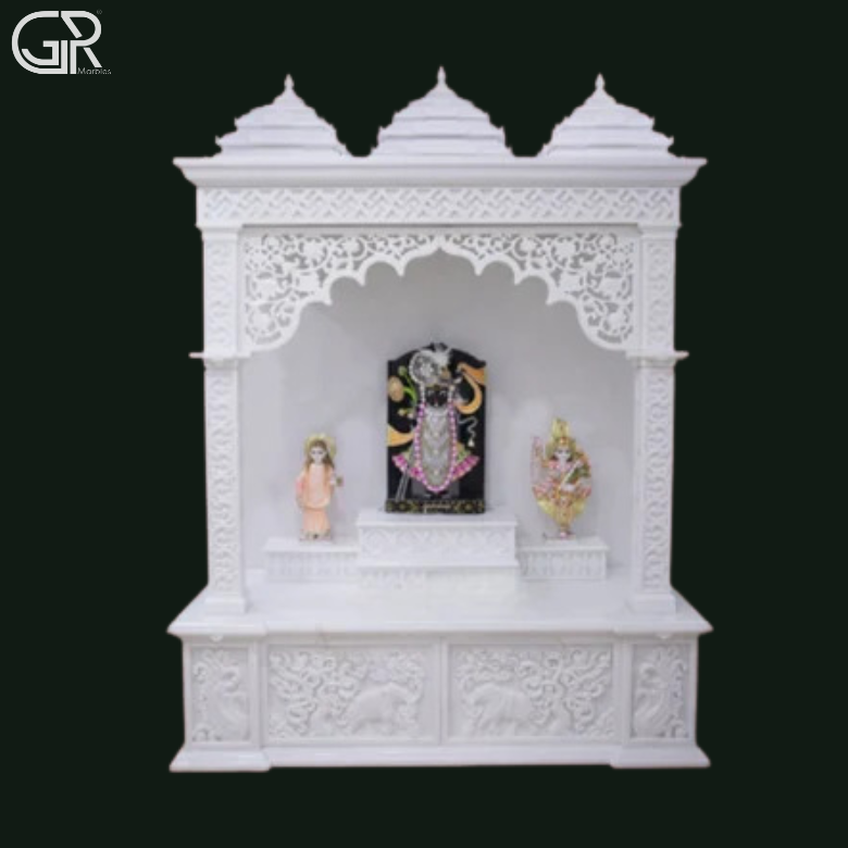White Makrana Marble Mandir, (Ht-6.5ft)