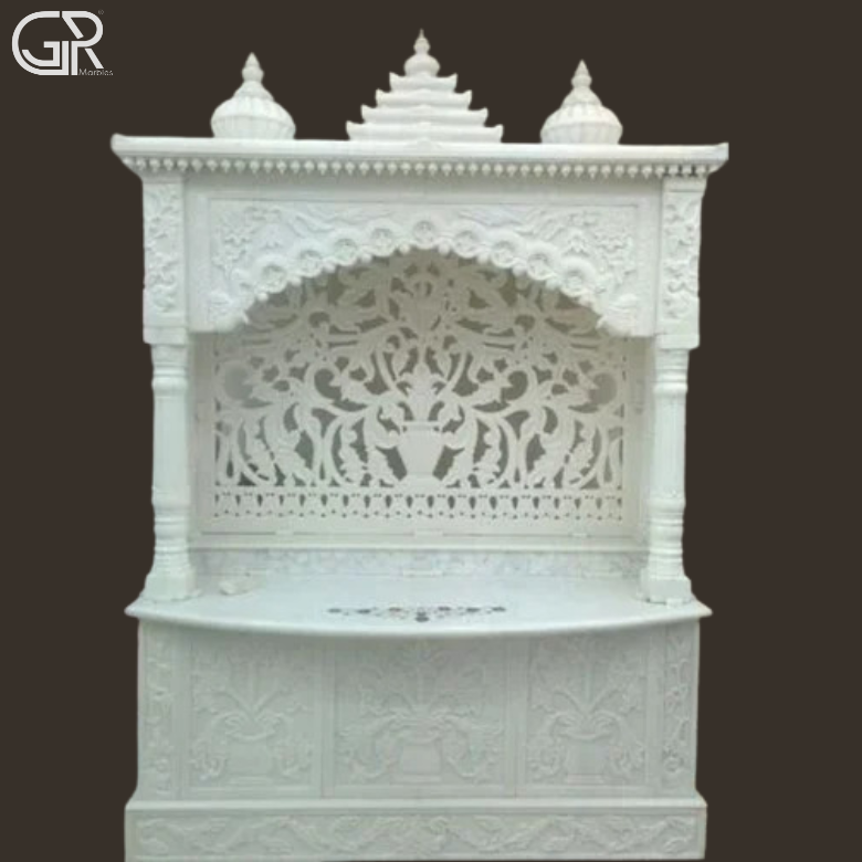 Beautiful Jali Carved Marble Mandir, (Ht-6ft)