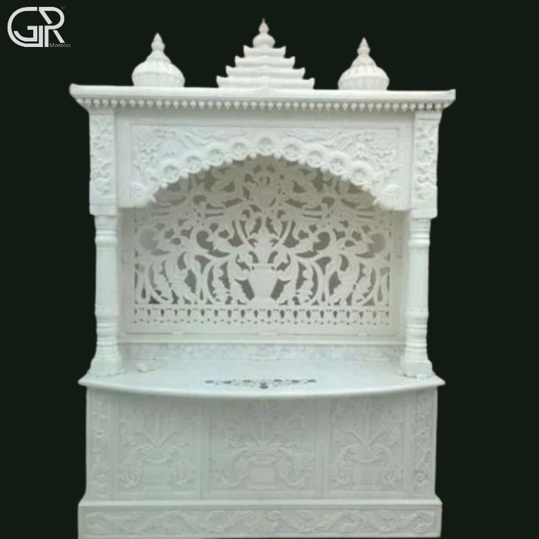 Beautiful Jali Carved Marble Mandir, (Ht-6ft)