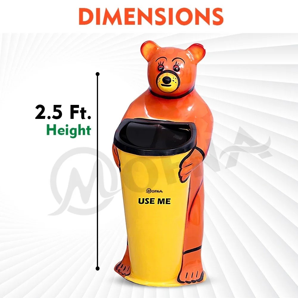 Mofna FRP Bear Dustbin, Animal Shape 60 Liter