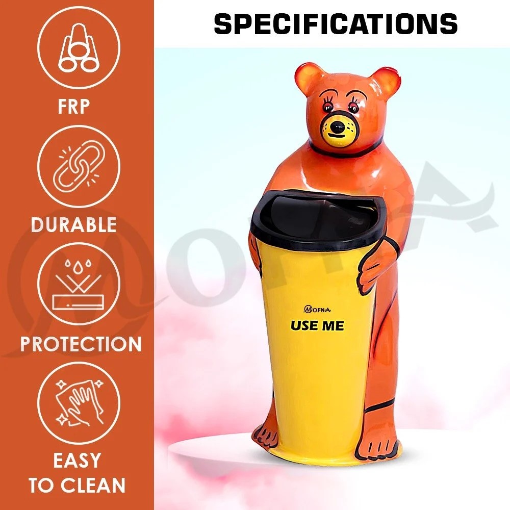 Mofna FRP Bear Dustbin, Animal Shape 60 Liter