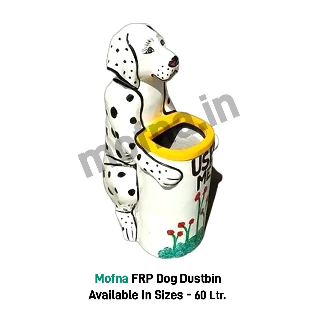 Mofna FRP Dog Dustbin, Animal Shape Dustbin, 60 Liter