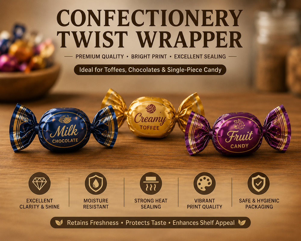 Confectionery Twist Wrapper Packaging Pouch
