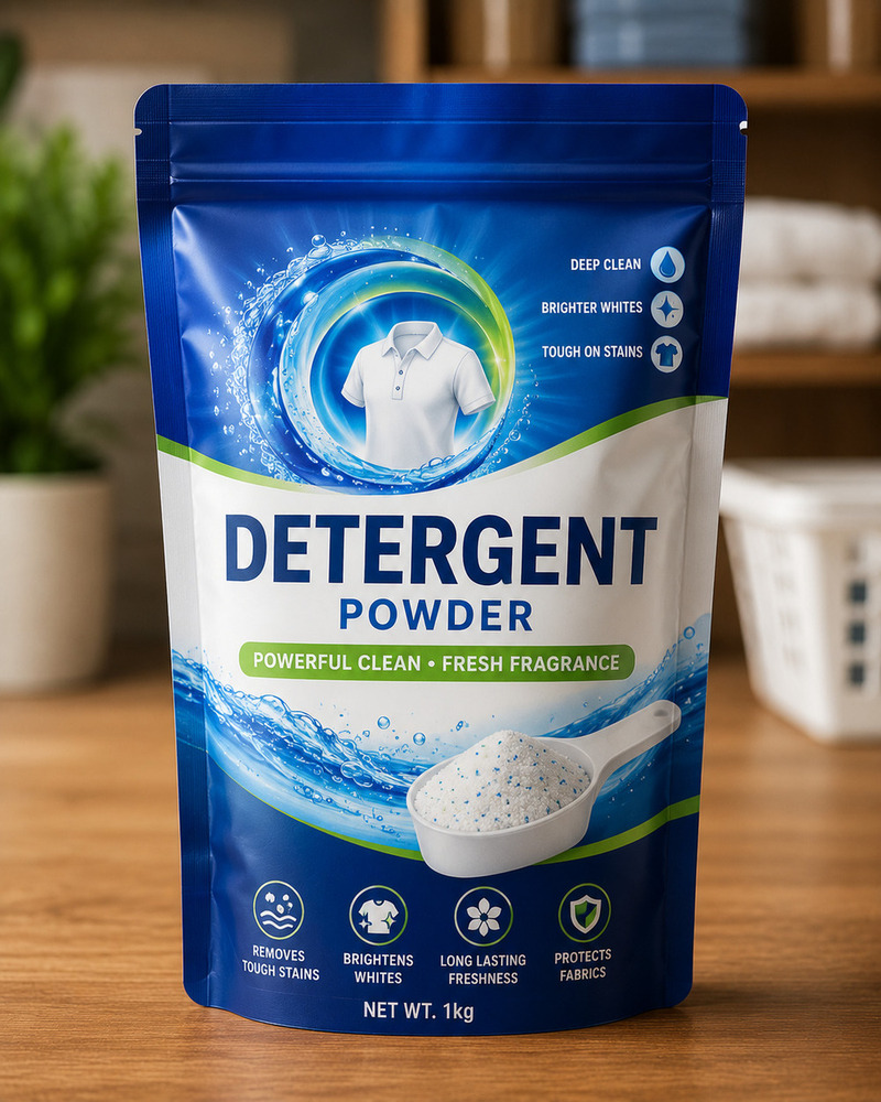 Detergent Powder Packaging Pouch Printing - Color: Multicolor (Custom Printed)