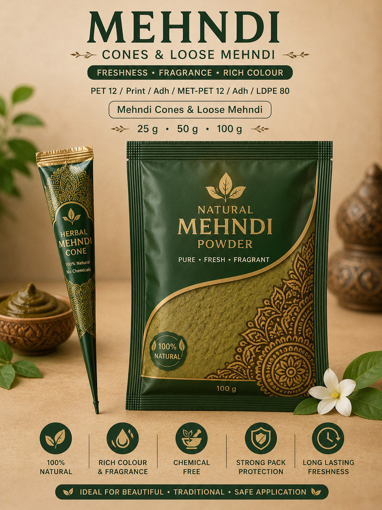 Mehndi Packaging Pouch